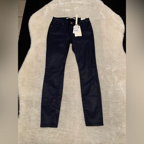 New Zara Premium Womens Slim Skinny Mid‎ Rise Jeans Size 4 Pants Stretch - Picture 1 of 10